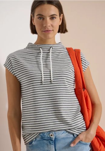 cecil, Cecil Kurzarmshirt Sommershirt mit Funnel Neck und Streifen
