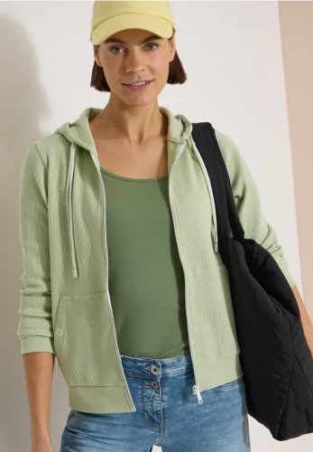 cecil, Cecil Kapuzensweatjacke mit Struktur und seitlichen Taschen mit Knopf