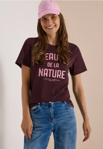 T-Shirt mit Rundhals und Wording