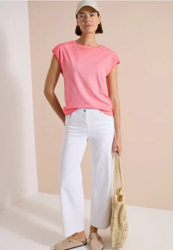cecil, Cecil T-Shirt U-Boot-Ausschnitt, Garment-Dye Optik