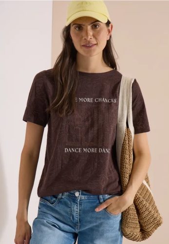 cecil, Cecil Print-Shirt Sommershirt, Elastikbund, Ausbrenner-Optik