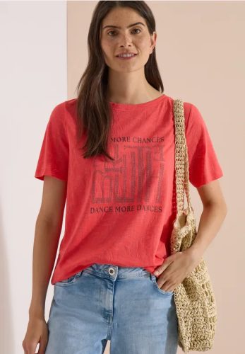 cecil, Cecil Print-Shirt Sommershirt, Elastikbund, Ausbrenner-Optik