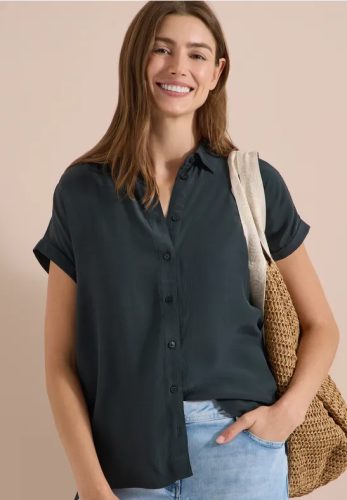 cecil, Cecil Hemdbluse Sommerbluse, Kurzarm, weich fliessende Viskose