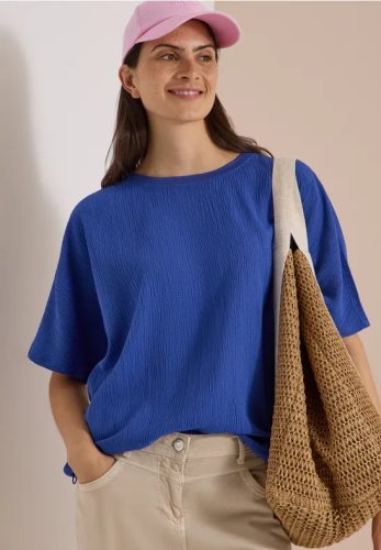 Dropped Shoulder Blusenshirt in Unifarbe
