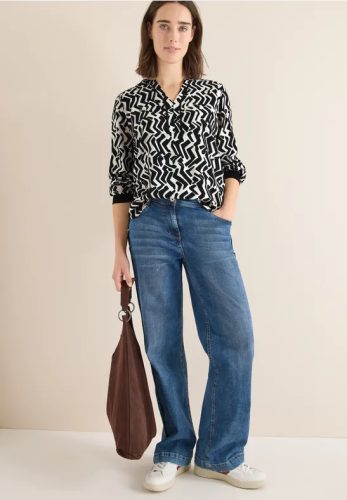 cecil, Cecil Druckbluse Print-Bluse mit Tape und grafischem Muster