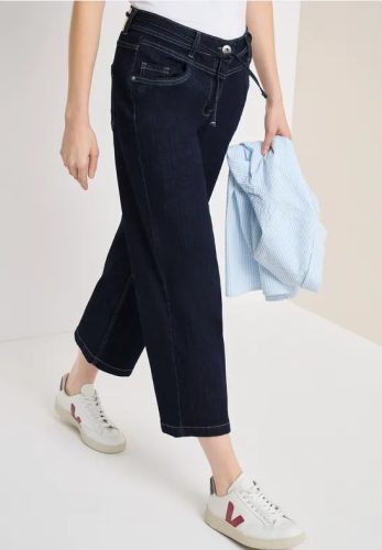 cecil, Cecil Weite Jeans "Style Neele" 7/8-Länge mit Gürtel-Detail