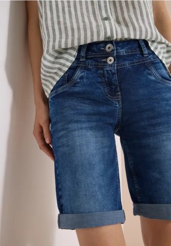 cecil, Cecil Jeansshorts "Style Scarlett" Turn-Up-Detail, Casual Fit, 5-Pocket-Style