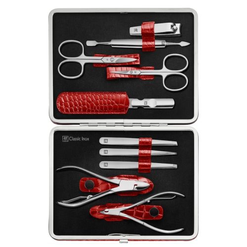 ZWILLING Beauty Classic Manicure Set 10pcs. Leather, Red Hand- & Nagelpflegesets 1 ct