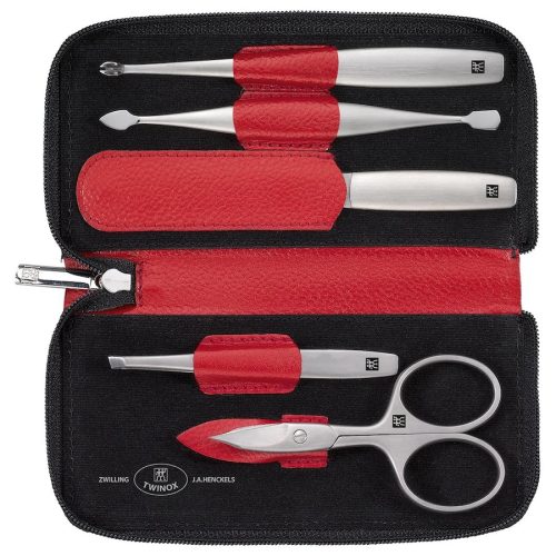 ZWILLING Beauty Premium Manicure Set 5pcs. Leather, Red Nägel kürzen 1 ct