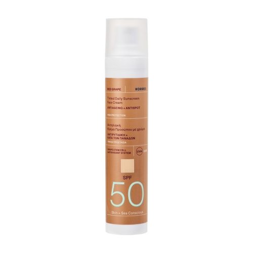 KORRES RED GRAPE Getönt für das Gesicht SPF50 Anti-Aging + Anti-Dark-Spot Sonnenschutz 50 ml