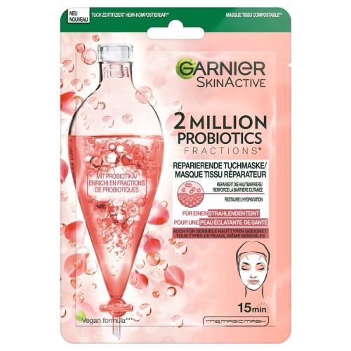 Garnier - 2 Millionen Probiotics Reparierende Tuchmaske – Für Einen Strahlenden Teint, Probio Face Sa22gr Frnlde, 22 g