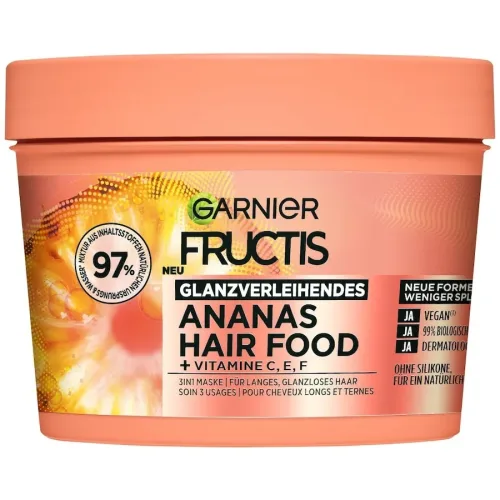 Garnier Fructis Glanzverleihende Ananas Hair Food - 3in1 Maske Haarkur & -maske 400 ml