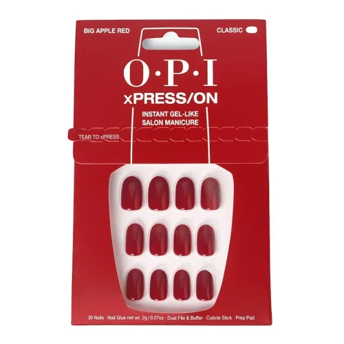OPI - Big Apple Red - Kunstnägel, Xpress/on, 30 Stück