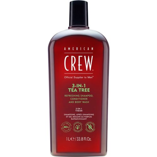 American Crew, American Crew uomini 3-IN-1 Tea Tree shampoo, balsamo e corpo lavar...