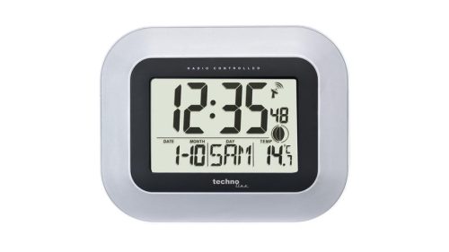 TechnoLine, TechnoLine Wanduhr WS8005 22,8 cm x 2,8 cm x 18 cm Schwarz, Silber