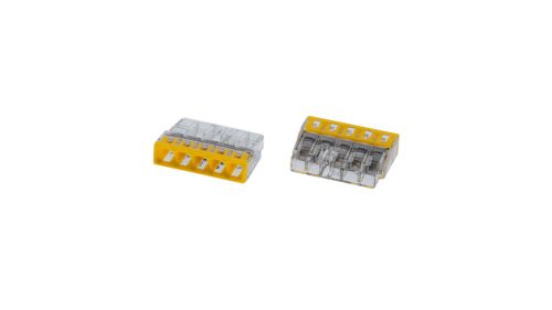 WAGO, WAGO 2273-205-100 2273 Dosenklemme flexibel: 0.5-2.5 mm² starr: 0.5-2.5 mm² Polzahl: 5 100 St. Transparent, Gelb Piece