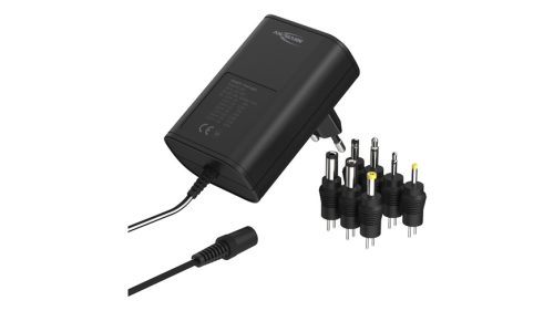 ANSMANN, Ansmann 1201-0024 Steckernetzteil, einstellbar 12 V/DC, 9 V/DC, 7.5 V/DC, 6 V, 4.5 V/DC, 3 V 1500 mA 18 W