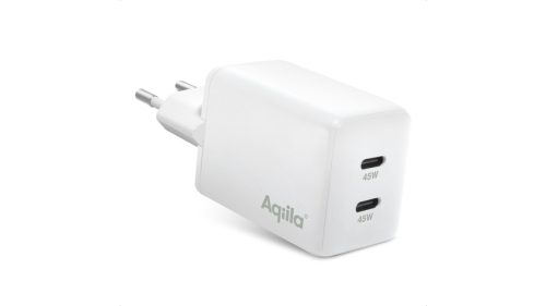 Aqiila, Aqiila W2 USB Ladegerät 45 W 2x USB-C® USB PD Weiß Innenbereich
