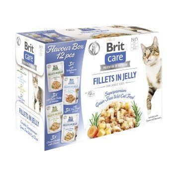 Brit Care Nassfutter Katze Adult Filets in Gelee Mixpaket 12x85 g