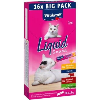 Vitakraft Liquid Snack Multipack mit Huhn und Rind 16x15 g