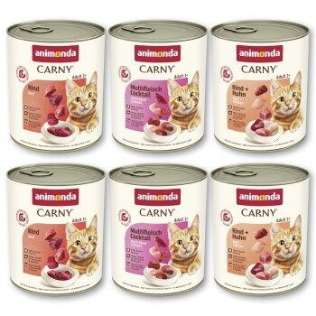 animonda Carny Nassfutter Katze Adult, Mixpaket 6x800 g Mixpaket 1
