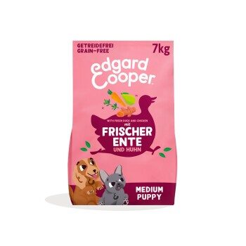 Edgard & Cooper Trockenfutter für Hunde, Junior, frische Freilaufente & Huhn 7 kg