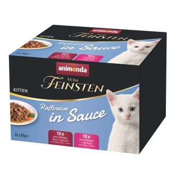 animonda Vom Feinsten Nassfutter Kitten, Raffinesse, in Sauce, Mixpack 24x85g