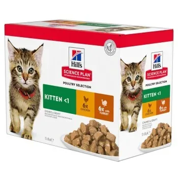 Hill's Science Plan Kitten Multipack Truthahn und Huhn 12x85 g