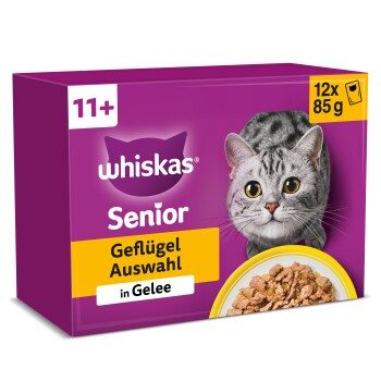 Whiskas Multipack 11+ Geflügel Auswahl in Gelee 12 x 85g