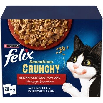 Felix Sensations Crunchy Katzennassfutter in Gelee Sorten-Mix 20x85g