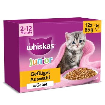 Whiskas Multipack Junior Geflügel Auswahl in Gelee 12 x 85g