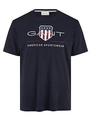 Gant, Gant - T-Shirt, für Herren, Marine, Größe L