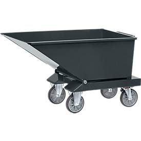 Muldenkipper 4704, 800 l, anthrazit RAL 7016, mit Ablasshahn und Sieb