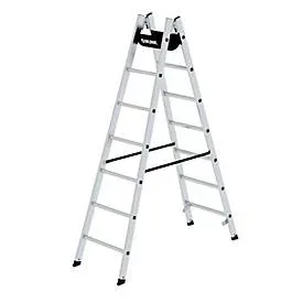 MUNK Günzburger Steigtechnik, MUNK Günzburger Steigtechnik 11154 Aluminium Stufen-Doppelleiter Arbeitshöhe (max.): 3.2 m Silber 8.7 kg