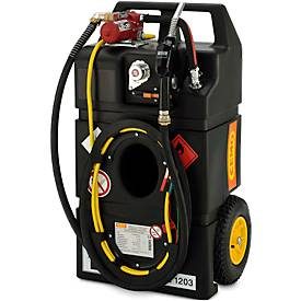 Mobile Tankanlage Benzin-Trolley, 95 l, Elektropumpe 12V, Schlauch 3,2 m