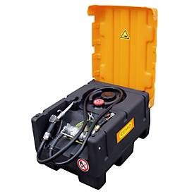 Mobile Tankstelle CEMO KS-Mobil EASY, mit Handpumpe und Klappdeckel, 120 l Benzintank, Polyethylen, ATEX, B 800 x T 600  H 470 mm