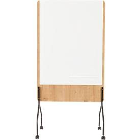 Mobiles Whiteboard Rocada Natural, drehbar, magnethaftend, Stahl auf Melaminholzplatte, Tafelfläche mit B 1000 x H 1200 mm