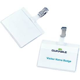DURABLE, DURABLE Namensschild mit Clip 8106/19 transp., PVC, 60x90mm 25 pcs.