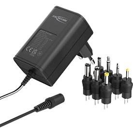 ANSMANN, Ansmann 1201-0021 Steckernetzteil, einstellbar 12 V/DC, 9 V/DC, 7.5 V/DC, 6 V, 4.5 V/DC, 3 V 300 mA 3.60 W