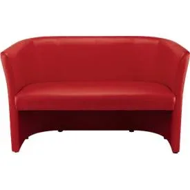NowyStyl, NowyStyl Zweisitzer-Sofa CLUB DUO, Kunstleder (100% Polyester), voll gepolstert, Sitzhöhe 455 mm, rot