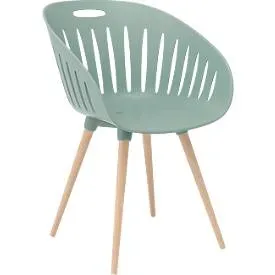 Outdoor-Stuhl Topstar T2023, 2 Stück, ergonomische Kunststoffschale, Füsse ein- und ausdrehbar, olive