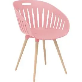 Outdoor-Stuhl Topstar T2023, 2 Stück, ergonomische Kunststoffschale,  Füsse ein- und ausdrehbar, rose