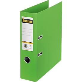 Bene, Bene No.1 Power Ordner A4 80 mm Grün 2 Ringe 301400 Pappkarton Hochformat