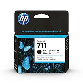 HP, HP Tintenpatrone 711 HY schwarz CZ133A DesignJet T120/520 80ml