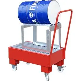 Auffangwanne, Typ AW60-1 SRF, fahrbar, rot RAL3000