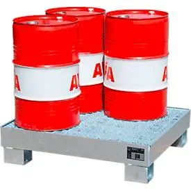 Bauer, Bauer® Auffangwanne aus Stahl, für 4x 60-Liter-Fass, Auffangvolumen 61 l, inkl. Gitterrost, feuerverzinkt