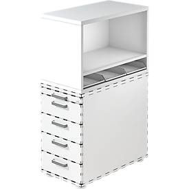 LIVIQUE, Standcontainer Office Weiss Holz 42.8 cm 53 cm 80 cm - Material: Holzwerkstoff - Standcontainer