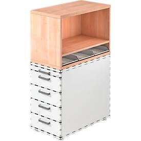 LIVIQUE, Standcontainer Office Braun Holz 42.8 cm 53 cm 80 cm - Farbe: Nussbaum - Material: Holzwerkstoff - Standcontainer