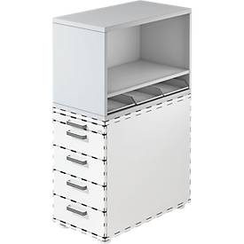 LIVIQUE, Standcontainer Office Grau Holz 42.8 cm 53 cm 80 cm - Material: Holzwerkstoff - Standcontainer