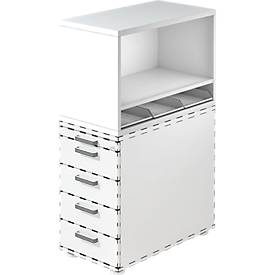 LIVIQUE, Standcontainer Office Weiss Holz 42.8 cm 53 cm 80 cm - Material: Holzwerkstoff - Standcontainer